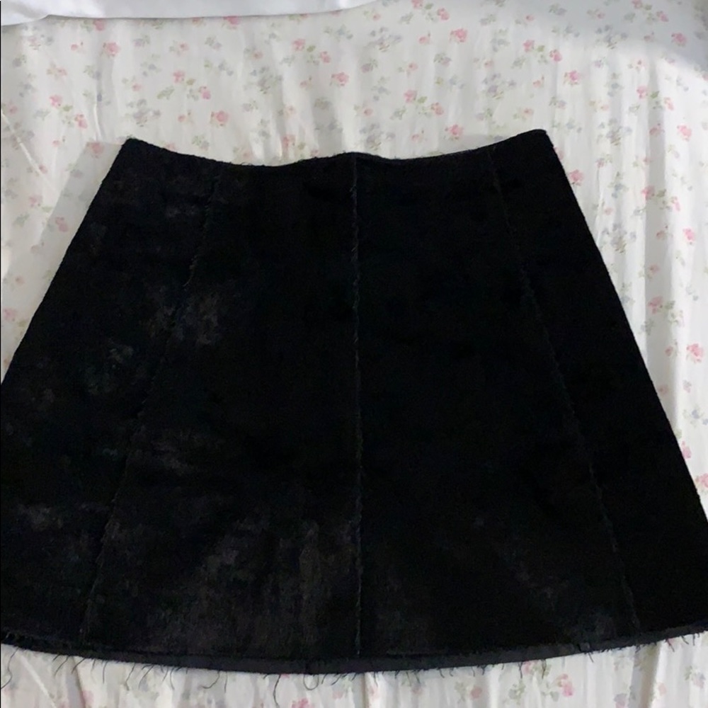 Zara Leather Fuzzy Skirt